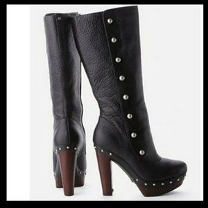 Ugg platform leather studded boots